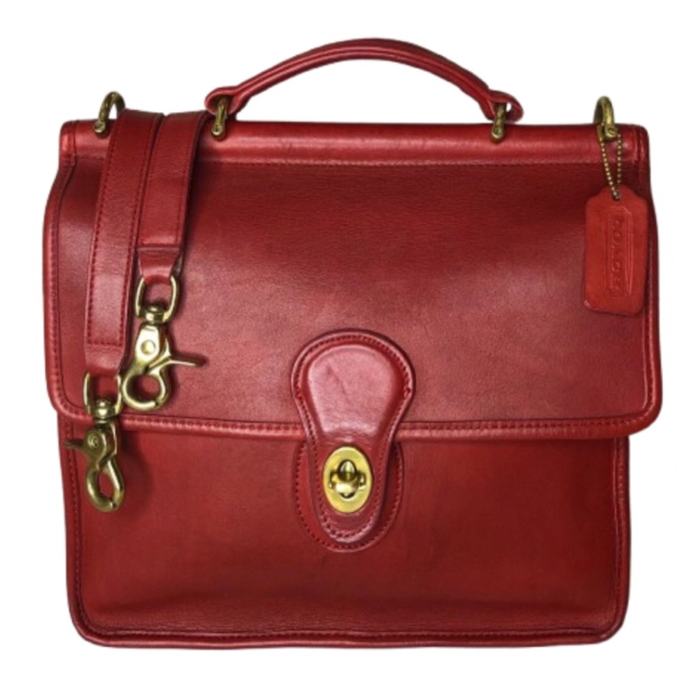 Vintage COACH Willis Red Glove Tanned Top Handle Crossbody Bag 9927 USA COA - Picture 17 of 17